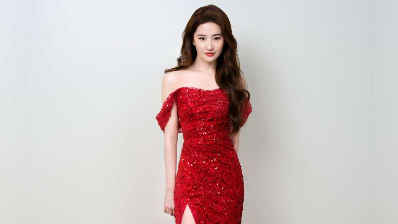 刘亦菲 红色礼服裙子 高清美女壁纸